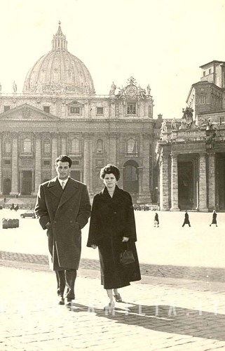 Pietro Provenziani e Miriana Gessini in viaggio di nozze a Roma
